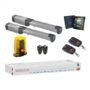 Pair of BFT PHOBOS AC A50 swing gate motors with RIGEL 6 control panel and long drive arm assembly from the kit