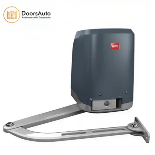 Pair of BFT VIRGO swing gate motors with THALIA control board, D-Track sensing and wall brackets from the kit