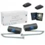 BFT IGEA BT swing gate motor in compact aluminium housing with the release cable visible at the base