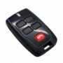 Describe the real photo, for example: BFT Mitto four button remote control handset with black case