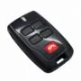 Describe the real photo, for example: BFT Mitto four button remote control handset with black case