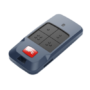 Describe the real photo, for example: BFT Mitto Cool C4 slim four button remote control handset