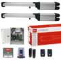 Single BFT PHOBOS BT B40 swing gate motor in aluminium housing with extended arm and personal key release cap