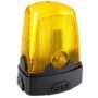 CAME KLED24 KIARO 24V LED flashing light mounted on a gate pillar to warn that the gate is moving