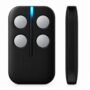 Black compatible remote control for Somfy gates and garage doors, held in a hand